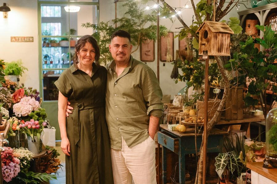 Salva y Pamela. Creadores de la Floristería Flor de Sauco. Ponferrada